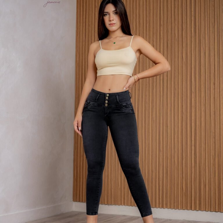 Pantalón mujer gris 4 botones 735